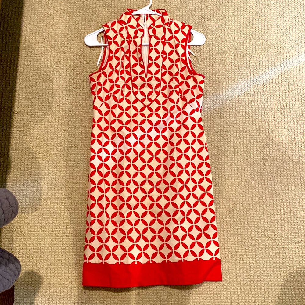 Pink and cream structural shift dress. Size 0